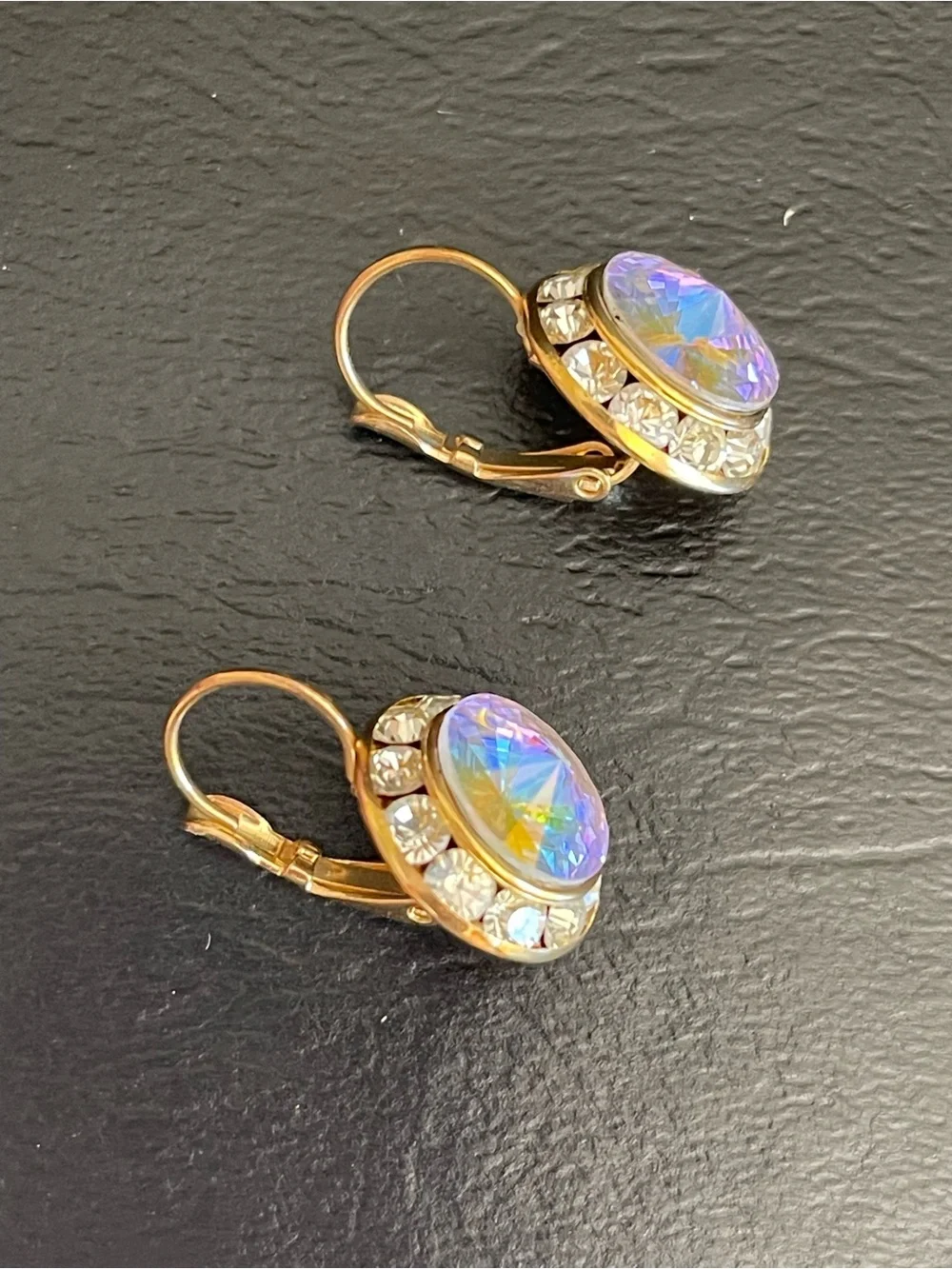 Gold-Tone Aurora Crystal Drop Earrings - Iridescent.